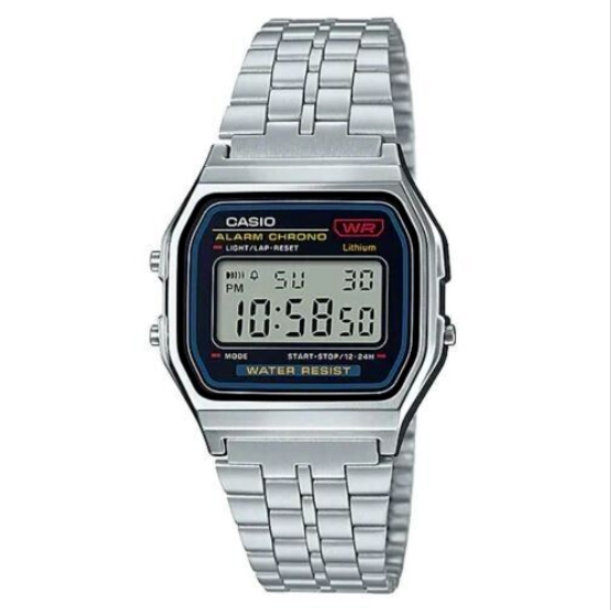 Orologio Casio Digitale Uomo Acciaio Crono Allarm WR Nero _A159WA-N1DF