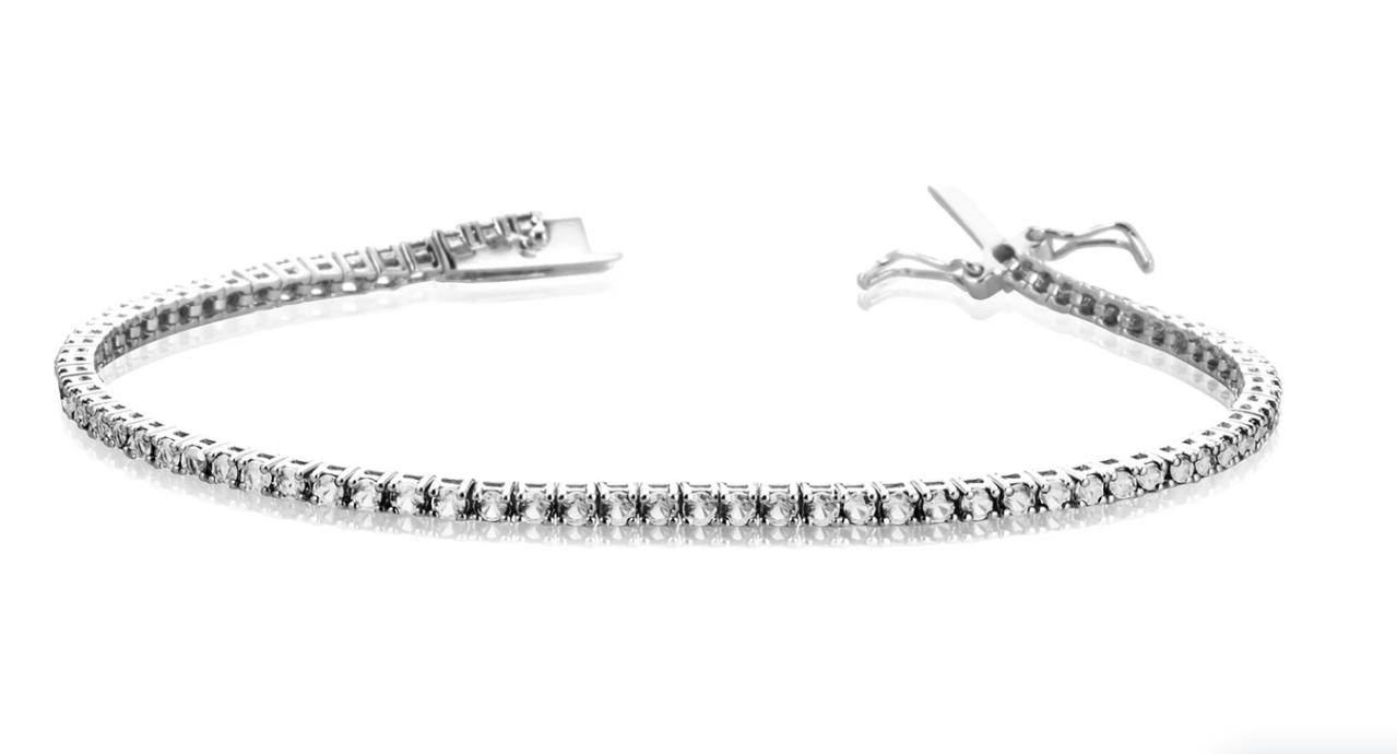 The Writings of Love Armband für Damen, 925 Silber, Tennisarmband, Herz, Aquamarin _LSB36 