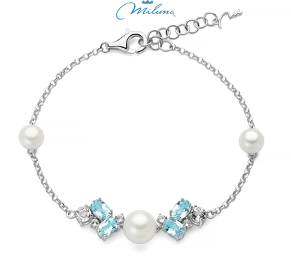 Bracciale Miluna Donna Argento 925 Perla Gemme Del Cielo _PBR3820