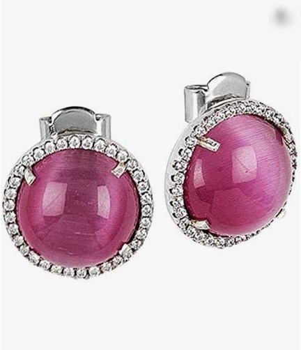 Orecchini Boccadamo Donna Bronzo Placcato Argento Cristalli Medi Ametista Rosa XOR469B 8051938626192