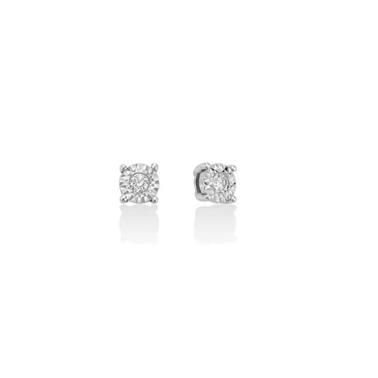 Orecchini Miluna Donna Oro Bianco 18 KT Punto Luce Diamanti Taglio Brillante 0,02ct _ERD2317