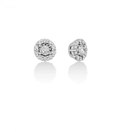 Orecchini Miluna Donna Oro Bianco 750 Modello Punto Luce Diamanti Taglio Brillante 0,30 ct _ERD2588