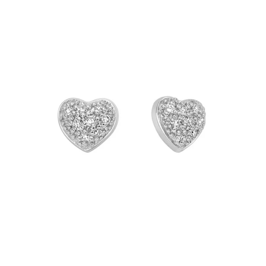 Orecchini Miluna Donna Oro Bianco 9 Kt Cuore e Diamanti _ERD2906X