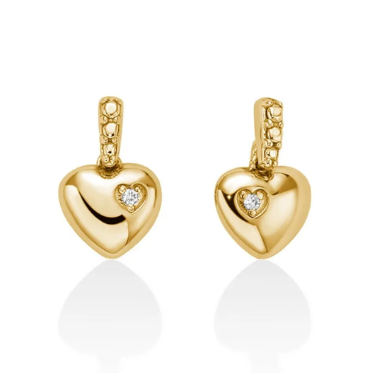 Orecchini Miluna Donna Oro Giallo 9 Kt Cuore e Diamanti _ERD2804X
