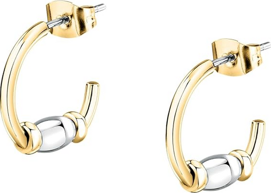 Morellato Damen-Ohrringe aus Stahl, goldfarben, silberfarbene Details, Kreis _SAXQ11 