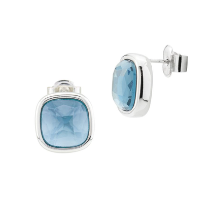 Orecchini Boccadamo Donna Bronzo Placcato Argento con cristallo blu london _XOR721B