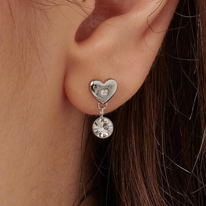 Orecchini Brosway Donna Acciaio Argentato Cuore e Cristalli Coll. CHAKRA _BHKE176