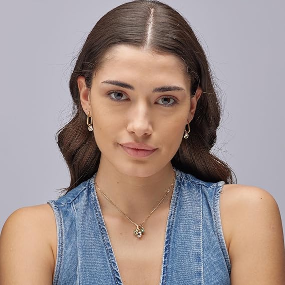 Orecchini Brosway Donna Acciaio Dorati Rettangolari Cristallo Bianco _BYM194