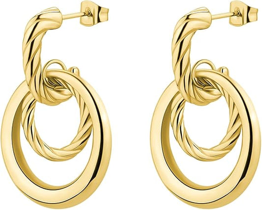 Brosway Damen-Ohrringe aus Stahl mit goldenen Creolen _BAY29 