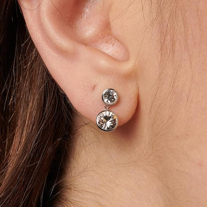 Damenohrringe aus goldenem Stahl mit Herzanhänger und Morellato-Diamant