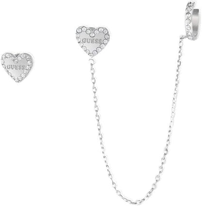 Orecchini Guess Donna Acciaio Cuore e Cuore con Prolunga e Finale Cerchio _JUBE01080JWRH