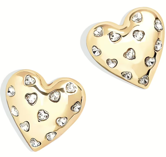Orecchini Liu Jo Donna Acciaio Dorati Forma Cuore con Zirconi Incastonati _LJ2762