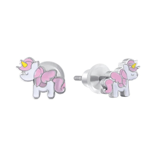 Luca Barra Unisex-Ohrringe aus Stahl mit Einhornmotiv JO107