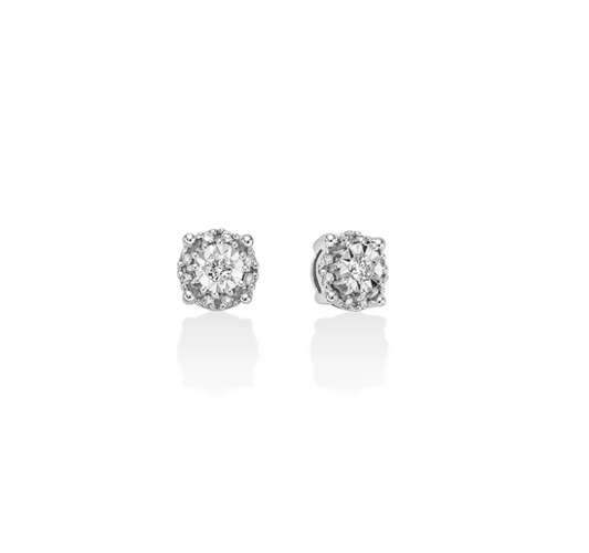 Orecchini Miluna Donna Oro Bianco 9 kt punto Luce diamanti _ERD2711X