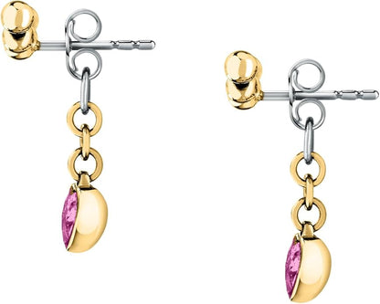 Orecchini Morellato Donna Acciaio Gold Pendente Cuore Rosa _SAIX32