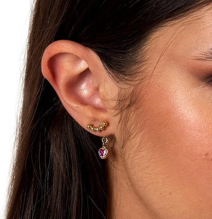 Orecchini Morellato Donna Acciaio Gold Pendente Cuore Rosa _SAIX32