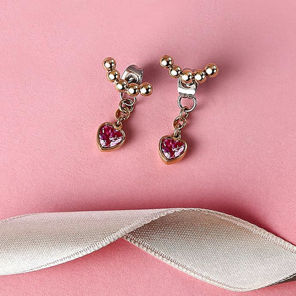 Orecchini Morellato Donna Acciaio Gold Pendente Cuore Rosa _SAIX32