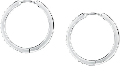 Orecchini Morellato Donna Acciaio Cerchietti Silver Cristalli Bianchi _SAUP24
