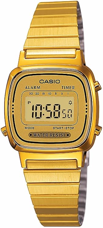 Casio Damen-Digitaluhr, Stahl, goldfarben, _LA670WGA-9DF 