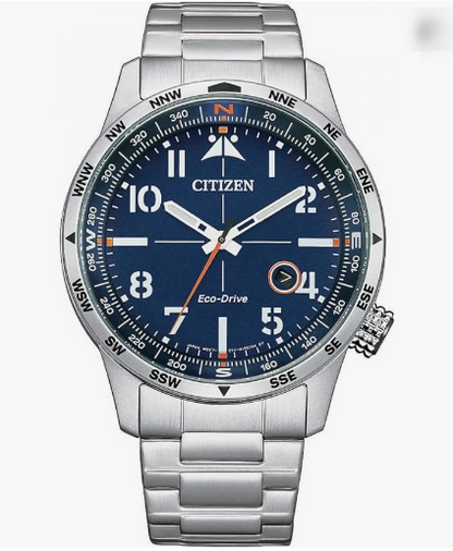 Orologio Citizen Uomo Acciaio Argentato Blu Eco Drive _BM7550-87L