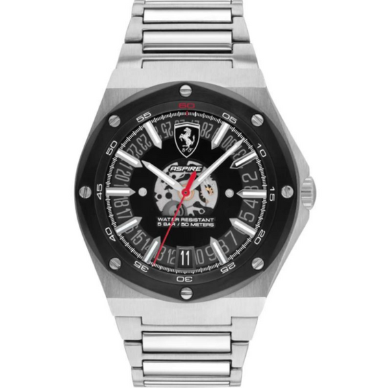 Scuderia Ferrari Herren-Quarzuhr, nur Zeit, Stahl, Schwarz, FER0830846 