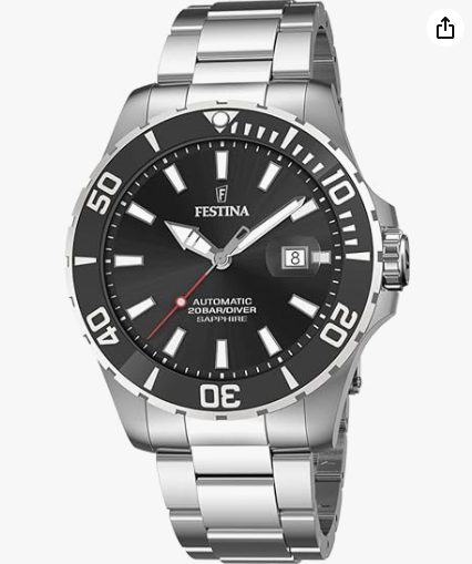 Festina Herrenuhr Stahl Automatik Schwarz F20531-4