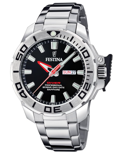 Festina Herrenuhr Stahl Automatik Schwarz F20531-4