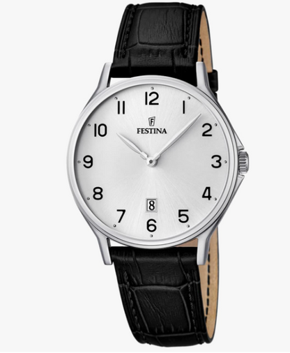 Festina Herren-Multifunktionsuhr Silber Leder Schwarz F20278-A 99 € 