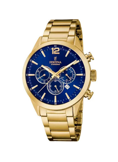 Festina Herrenuhr Stahlblau Chronograph F20633-2 