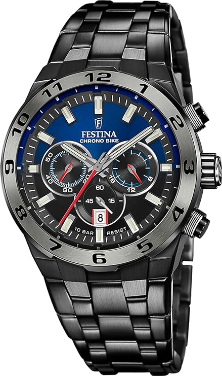 Festina Herrenuhr Stahl Doppelarmband Chronograph Special Edition Blau F20643-1