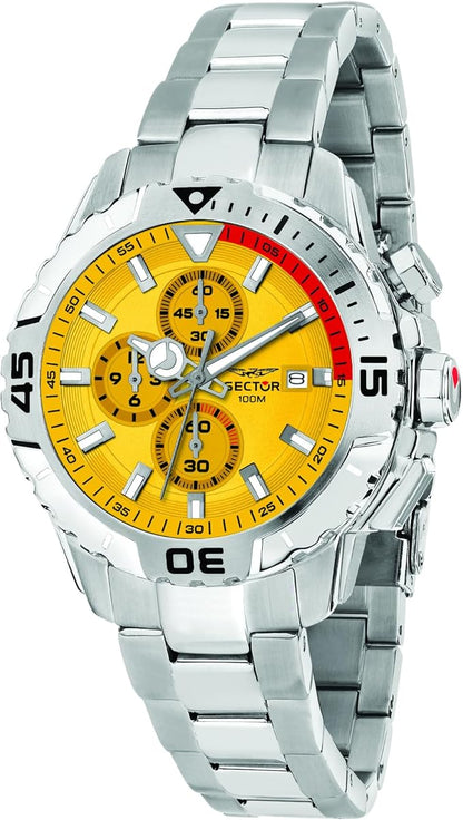 Orologio Sector Uomo Acciaio Silver Cronografo Giallo _R3273735002