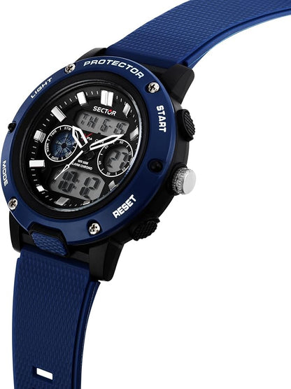 Orologio Sector Uomo Analogico Digitale Cinturino Gomma Blu _R3251292003