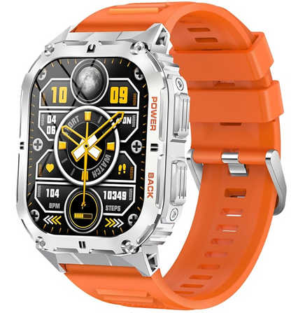 Orologio Smarty 2.0 Uomo Digitale Chiamate Assistente Vocale Cinturino Silicone Arancione _SW074B