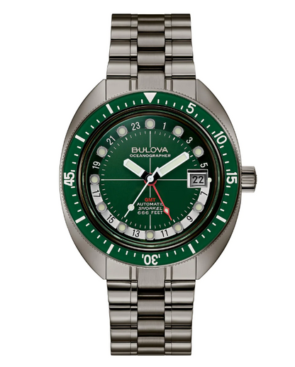 Bulova Oceanographer GMT Grüne Herrenuhr 41 mm Devil Diver 98B415