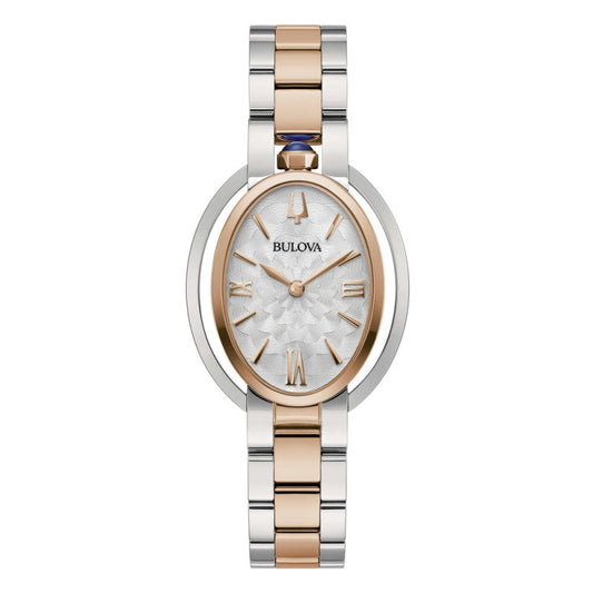 Bulova Damen-Armbanduhr 98L322, silberfarben, Stahl, oval, Kupfer 