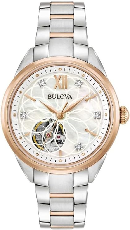 Orologio Bulova Sutton Donna Acciaio Oro Rosa Quadrante Madreperla Diamanti _98P170