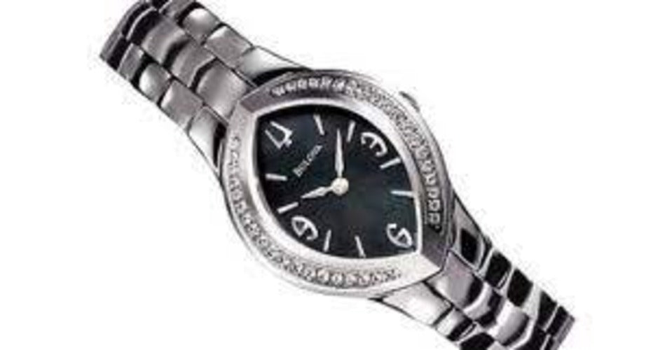Orologio Bulova Donna Acciaio Quadrante Nero Cristalli Ovale _63R16