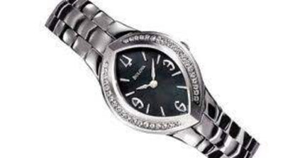 Orologio Bulova Donna Acciaio Quadrante Nero Cristalli Ovale _63R16