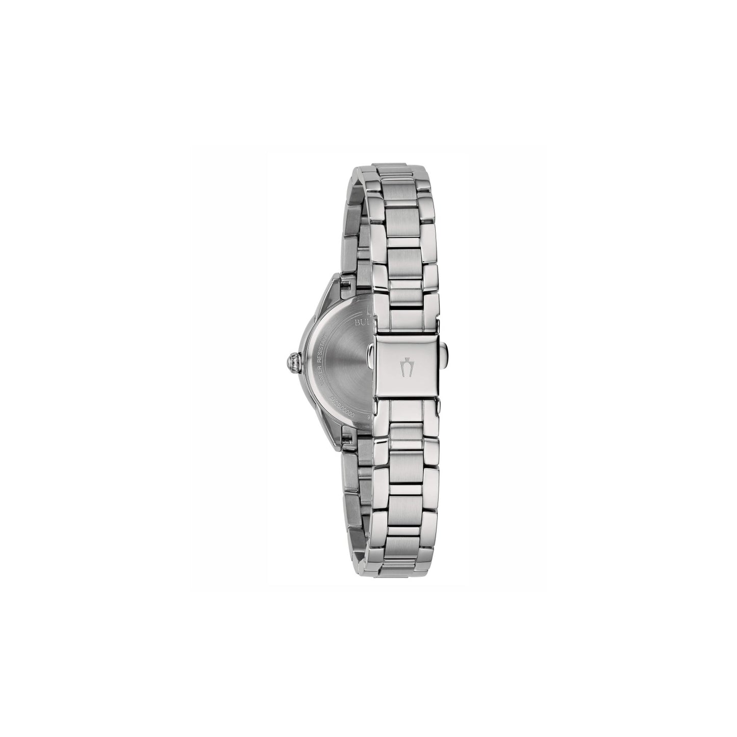 Orologio Bulova Donna Acciaio Solo Tempo Quadrante Carta da Zucchero Cristalli _96P255