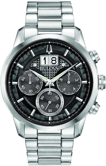 Orologio Bulova Sutton Big Date Crono Uomo Acciaio Nero _98B319