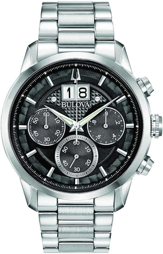 Orologio Bulova Sutton Big Date Crono Uomo Acciaio Nero _98B319