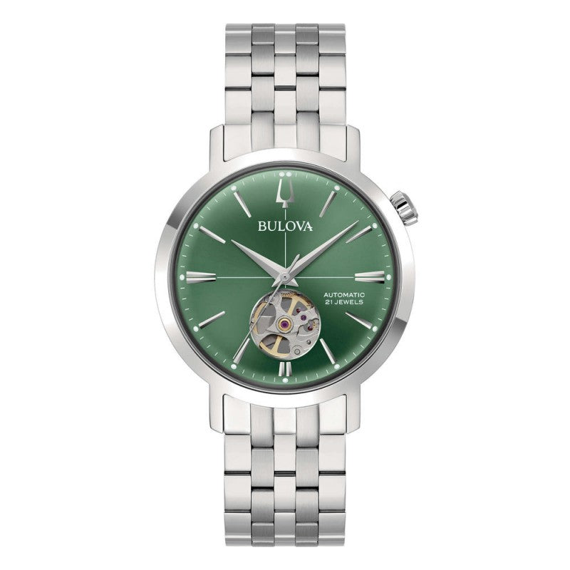 Bulova Herrenuhr Stahl Automatik Sutton Grau 96A119 