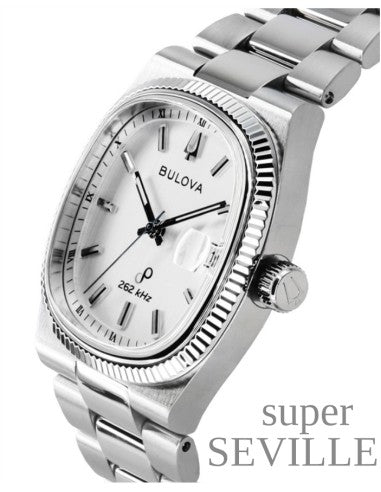 Orologio Bulova Uomo Acciaio Quarzo Precisionist Quadrato Argentato _96B444