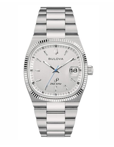 Orologio Bulova Uomo Acciaio Quarzo Precisionist Quadrato Argentato _96B444