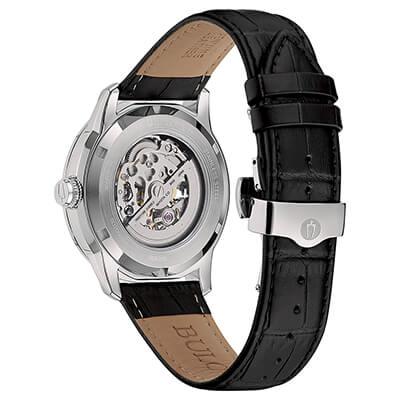 Orologio Bulova Uomo Automatico Cinturino Pelle Nero Cronografo _96A266