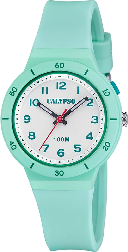 CALYPSO Damenuhr mit apfelgrünem Silikonarmband _K5848-3 