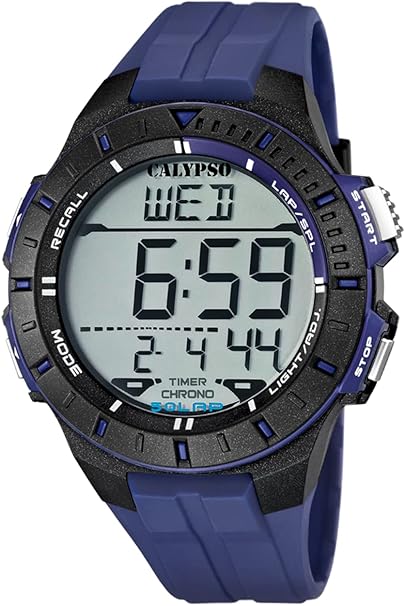 Orologio CALYPSO Uomo Digitale Cinturino Silicone Blu Cassa Policarbonato _K5607-2