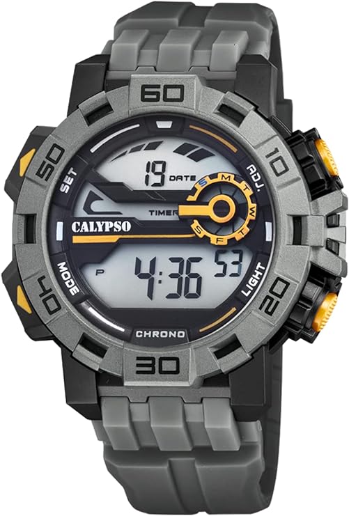 CALYPSO Herren Digitaluhr Kautschuk Schwarz - Grau _K5809-4 
