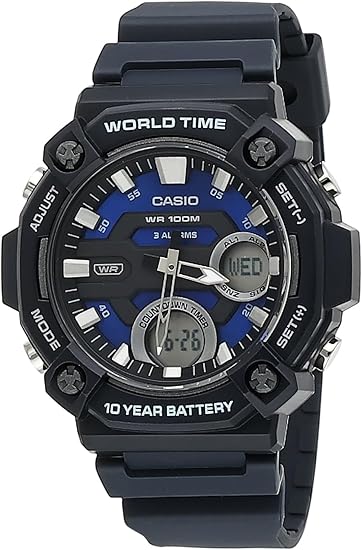 Casio Herren-Digitaluhr mit blauem Kautschukarmband _AEQ-120W-2AVDF 