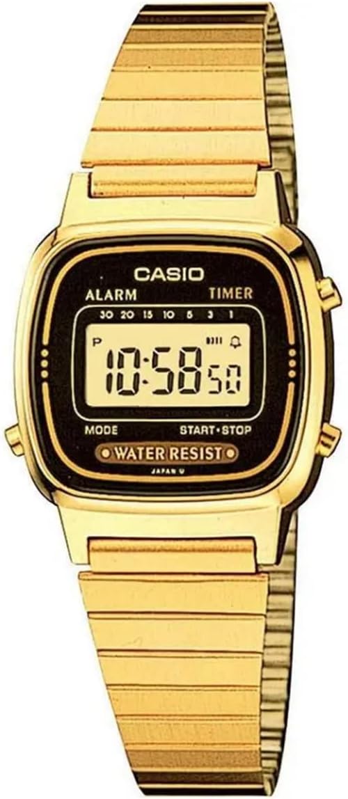 Orologio Casio Donna Digitale Acciaio Colore Oro Quadr. Nero _LA670WGA-1DF